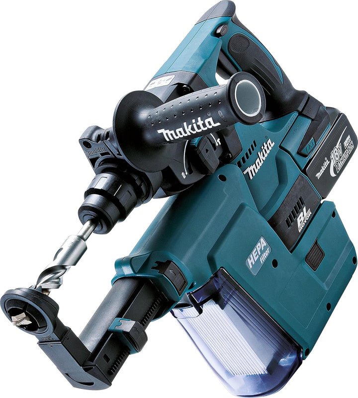 Makita Akku-Kombihammer für SDS Plus, ( 18 V/5, 0 Ah, im Makpac inklusiv 2 Akkus), DHR243RTJV, Blau,