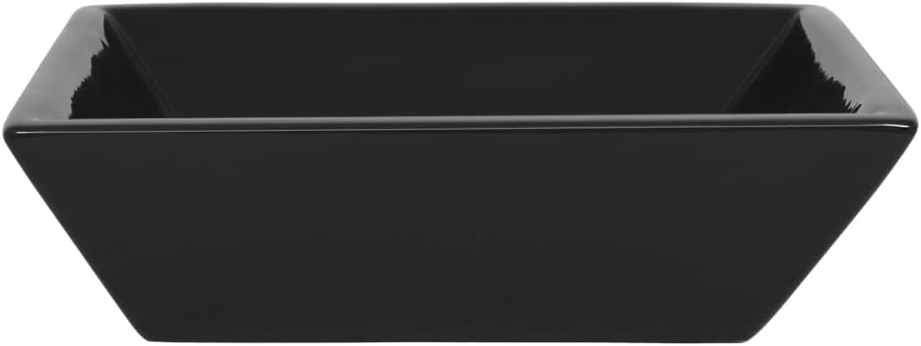 WIFESE Waschbecken Keramik Quadratisch Schwarz 41,5x41,5x12 cm Badezimmer Möbel Aufsatzwaschbecken E
