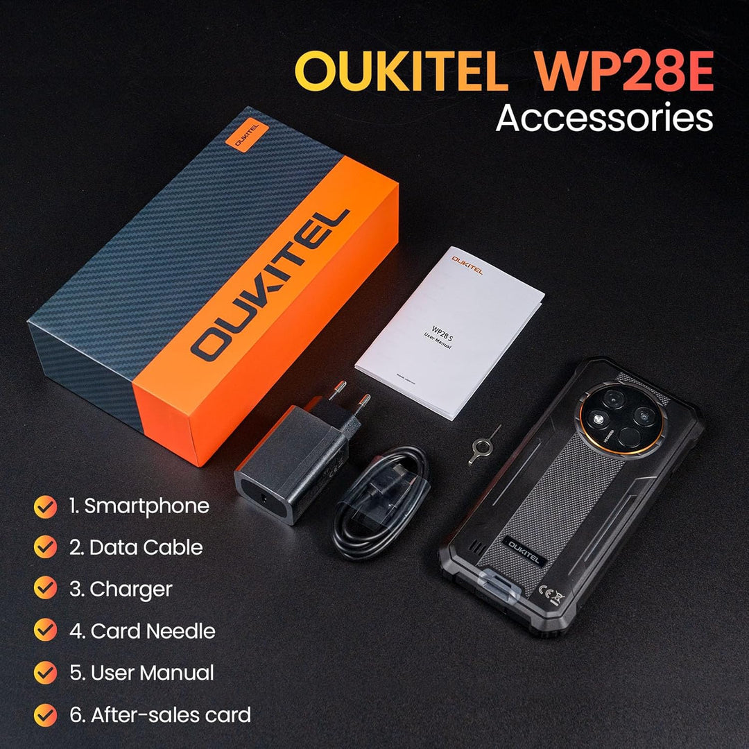 OUKITEL WP28E Outdoor Smartphone Android 14-10600mAh Outdoor Handy Ohne Vertrag, 16GB+64GB/1TB, 6,52