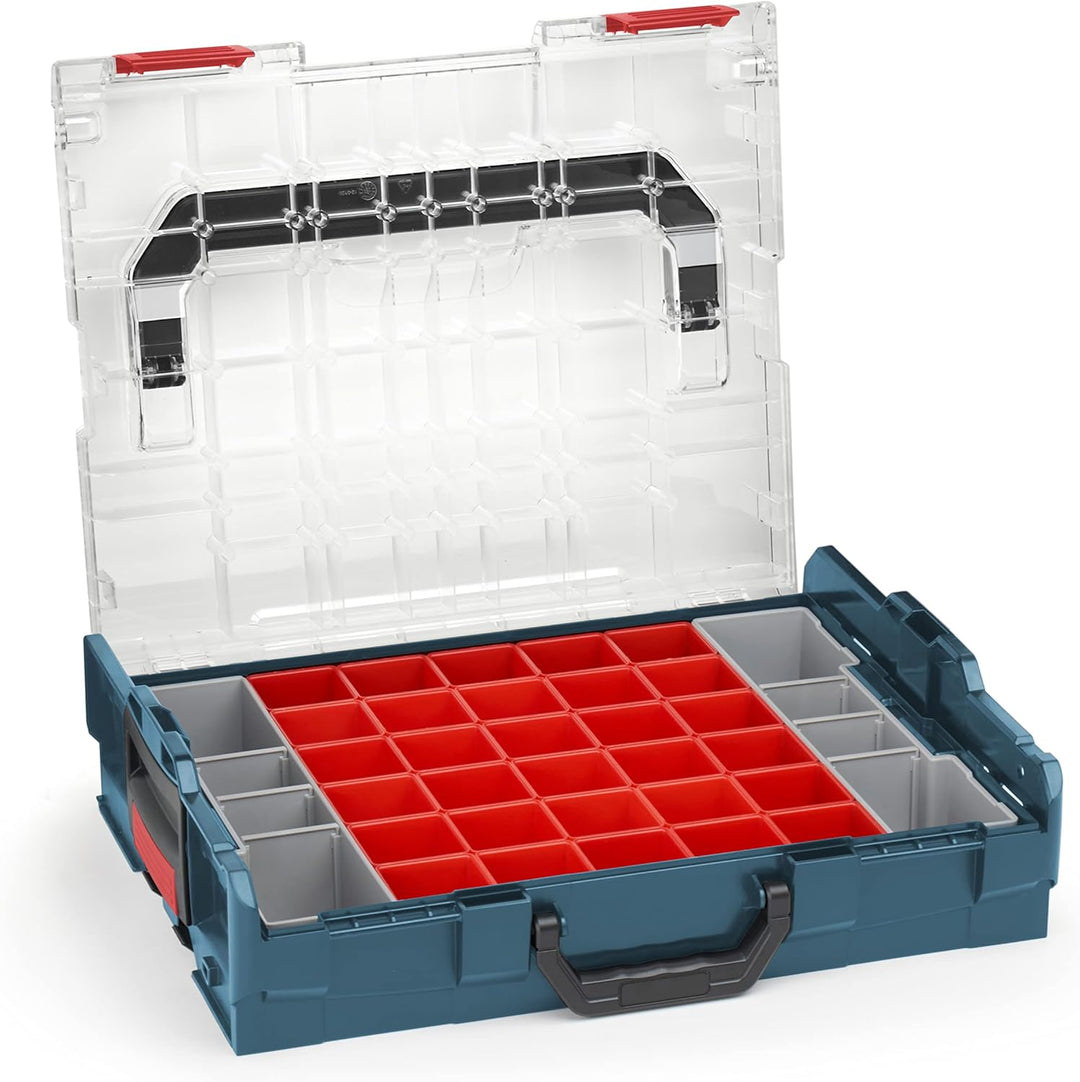 Bosch Sortimo Sortimentskasten L BOXX 102 professional blau Deckel transparent mit Insetboxen-Set A3