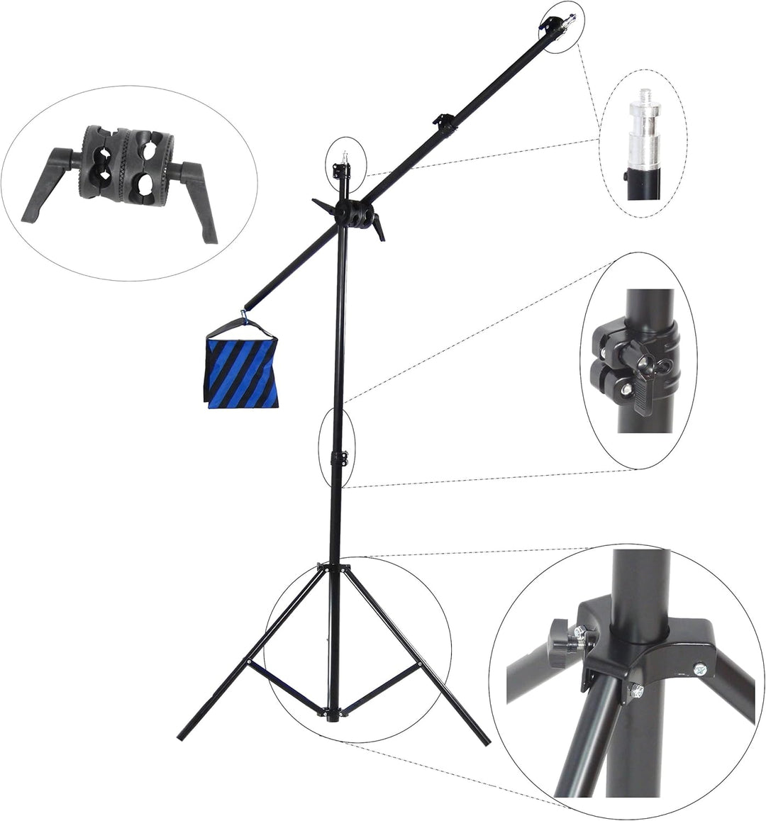 DynaSun Stativ für Lampen Galgenstativ Boom mit Gegengewicht FS502 220cm 7Kg