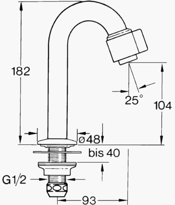 Kaltwasserventil Nova 00938101 von Hansa, Wasserhahn für Waschbecken, 93 mm, Chrom, Chrom