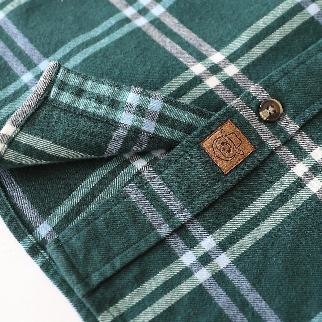 Dubinik® Flanellhemd Herren Button Down Kariert Baumwollhemd Freizeithemd Hemd Herren Langarm mit Zw