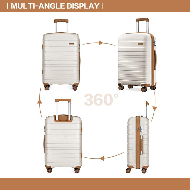 KONO Mittelgross Koffer L Grösse Koffer Trolley 66cm Rollkoffer mit 4 Rollen Leicht Hartschalenkoffe