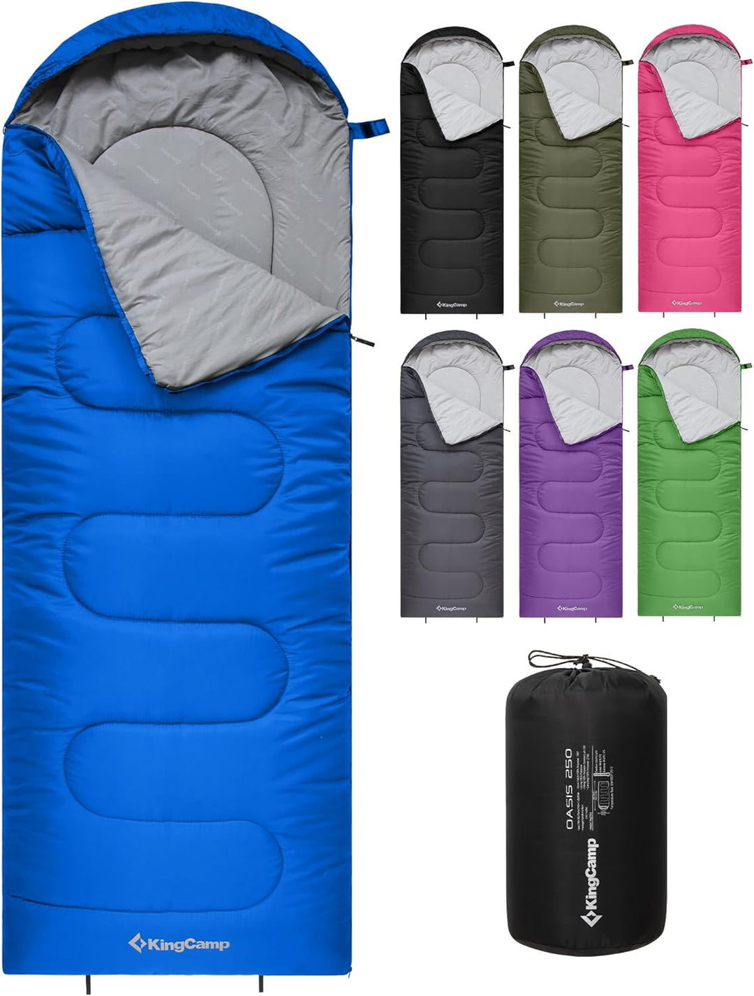 KingCamp Schlafsack Deckenschlafsack Camping Outdoor 3-4 Jahreszeiten für Erwachsene Kinder Ultralei