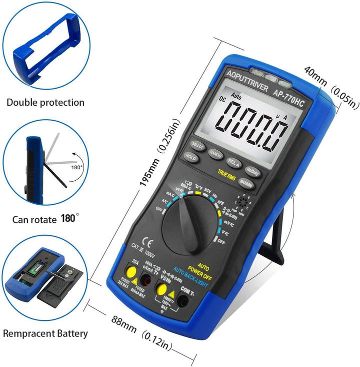 Multimeter Digital AP-770HC 6000Counts Auto/Manueller Bereich StrommessgerÀt Multi Tester NCV Stroms