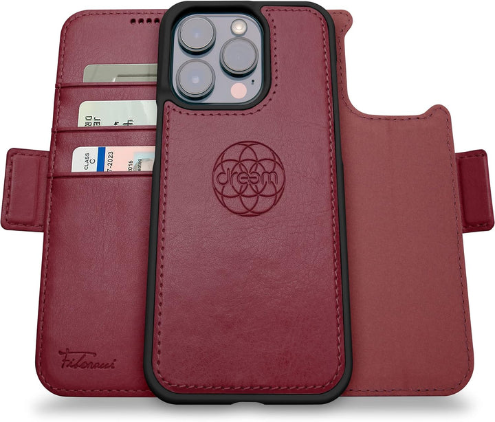 Dreem Fibonacci iPhone 14 Pro Max Brieftaschen-Etui / 2-in-1 stossfestes Etui und abnehmbares Folio