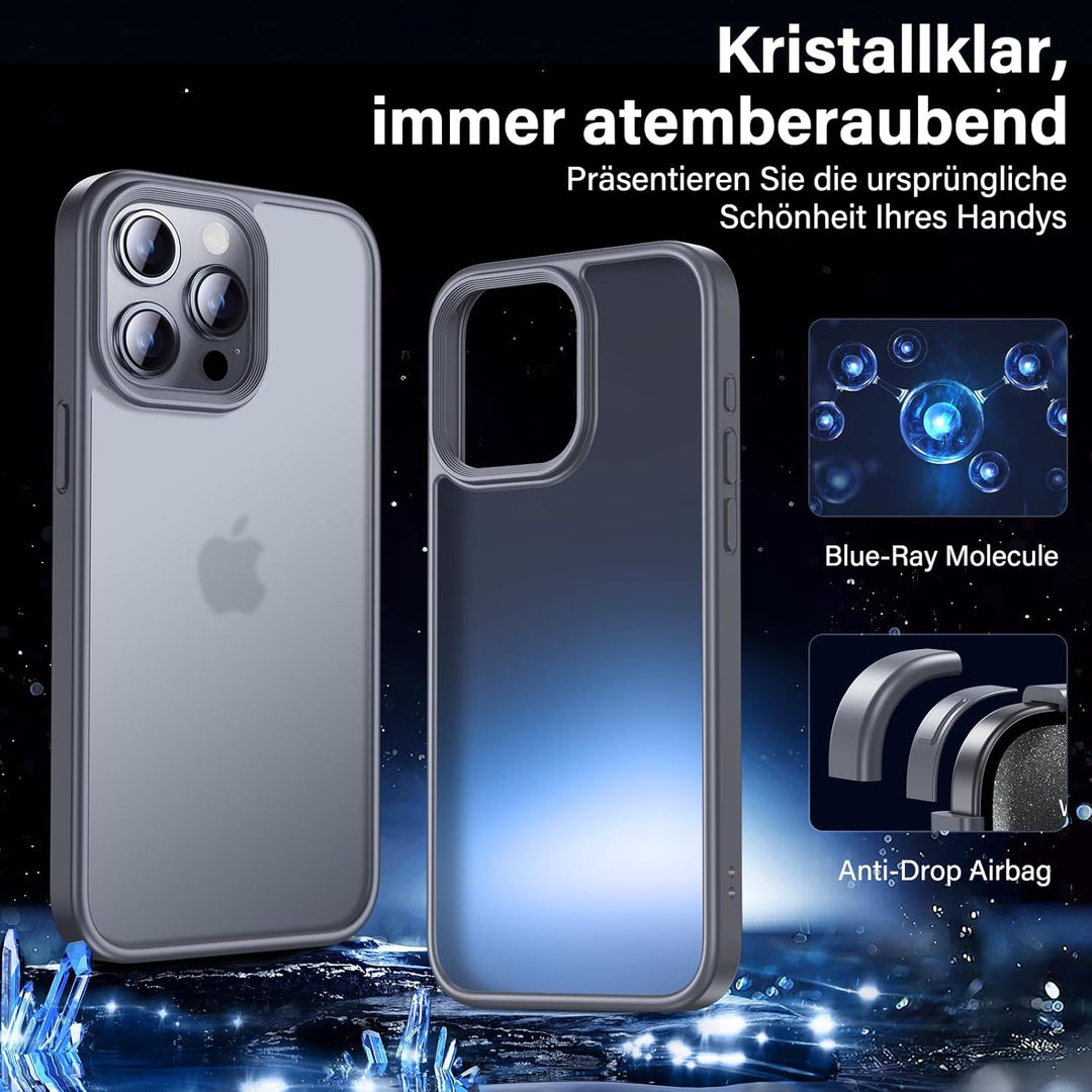 UniqueMe für iPhone 15 Pro Hülle, 5-in-1-Set Handyhülle für iPhone 15 Pro Case Rundumschutz Schutzhü