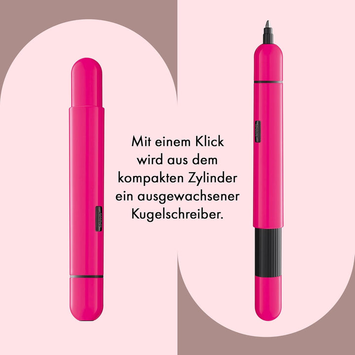 LAMY Set aus 1x pico kleiner Taschen-Kugelschreiber 288 aus Metall im Lack-Finish in neonpink und 1x