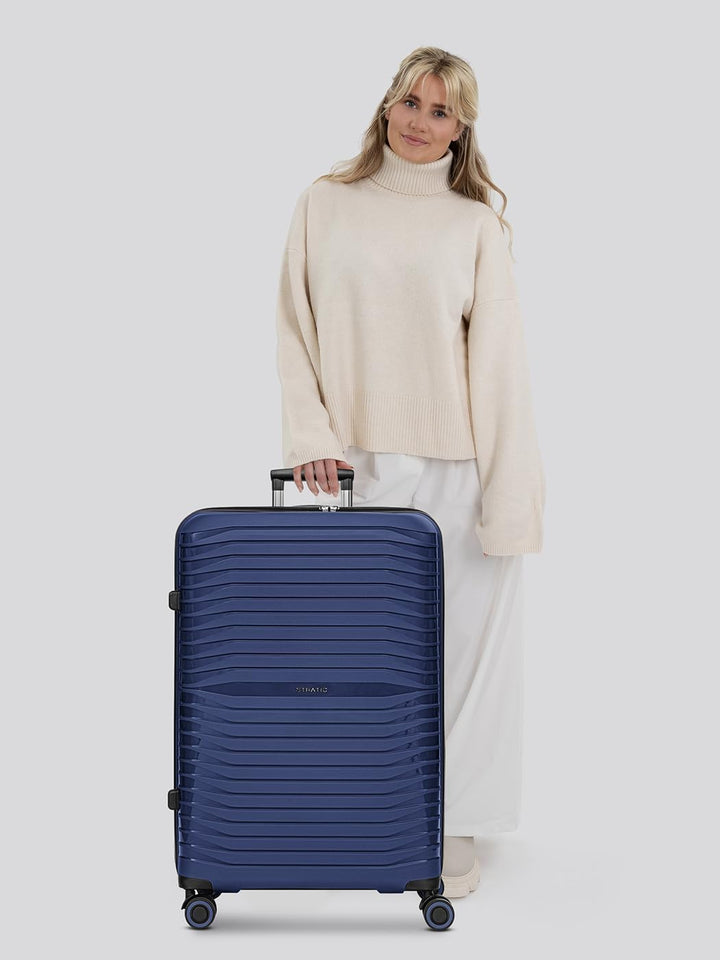 Stratic Shine Koffer & Trolley Gross | Hergestellt aus Bruch- & Kratzfestem Polypropylen mit 4 Rolle