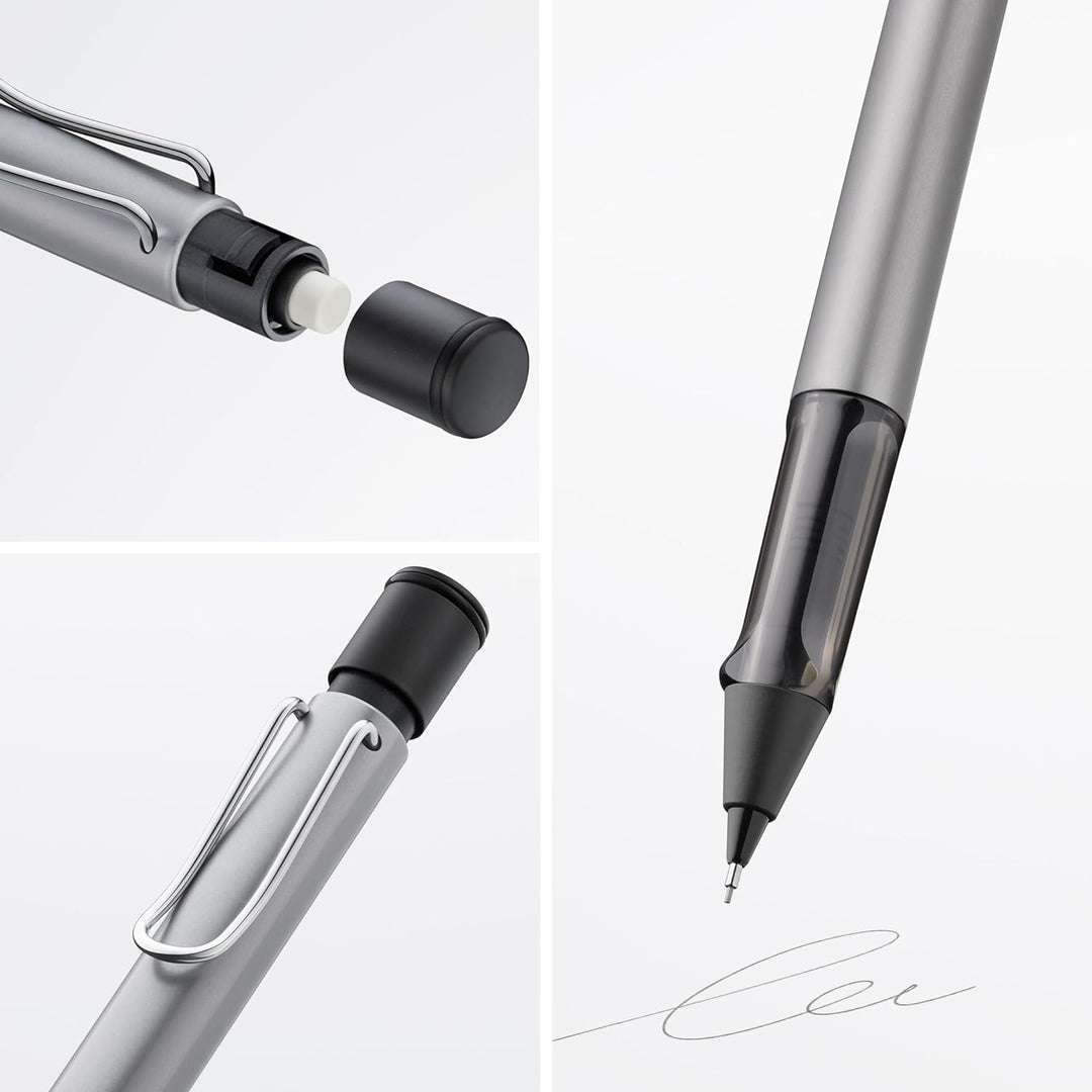 LAMY AL-star leichter Druckbleistift 126 aus Aluminium in graphite mit transparentem Griffstück und