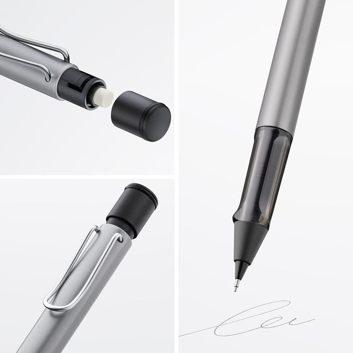 LAMY AL-star leichter Druckbleistift 126 aus Aluminium in graphite mit transparentem Griffstück und