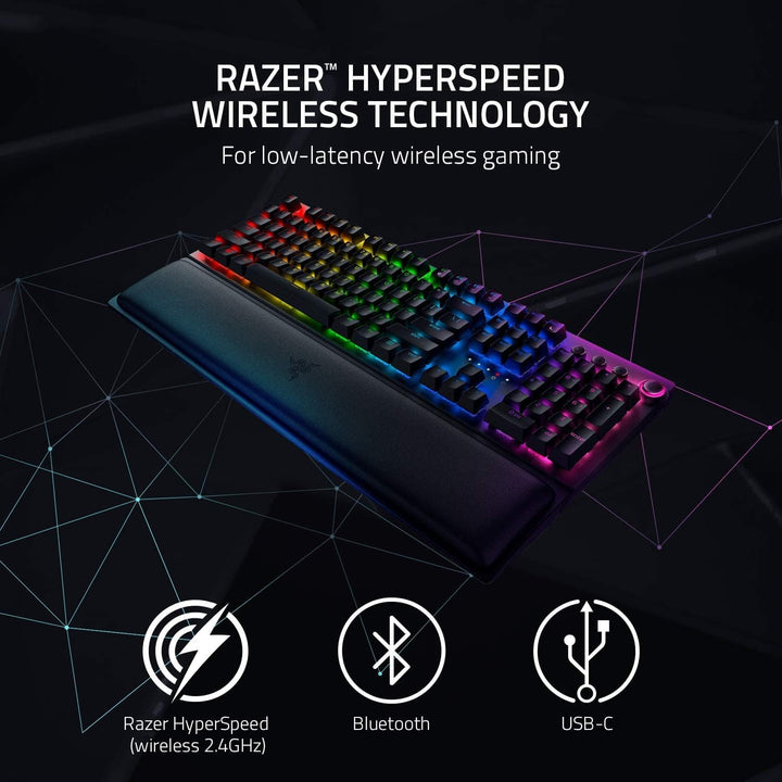Razer BlackWidow V3 Pro (Green Switch) - Kabellose Mechanische Gaming Tastatur (Klickende Mechanisch