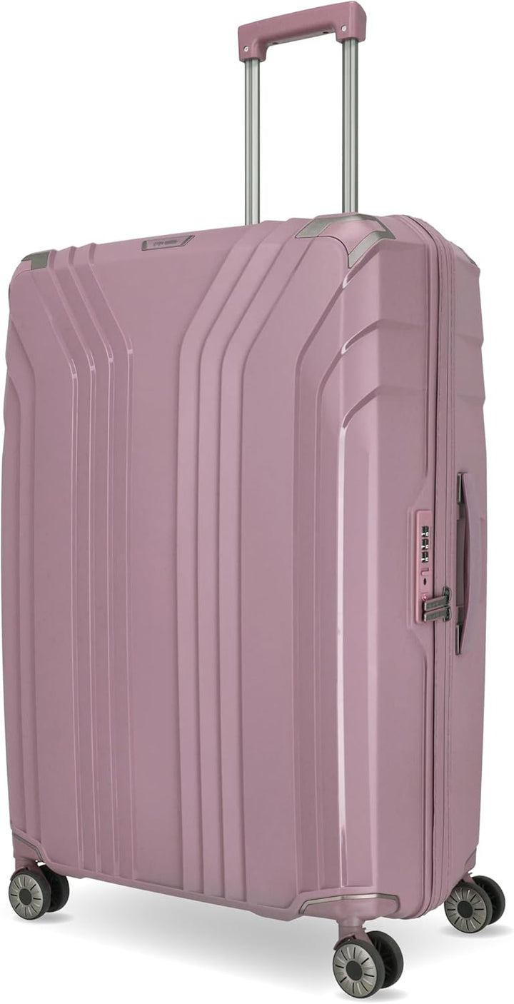Travelite Hartschalenkoffer gross nachhaltig, 4 Rollen, ELVAA, Trolley mit recyceltem Innenfutter, T