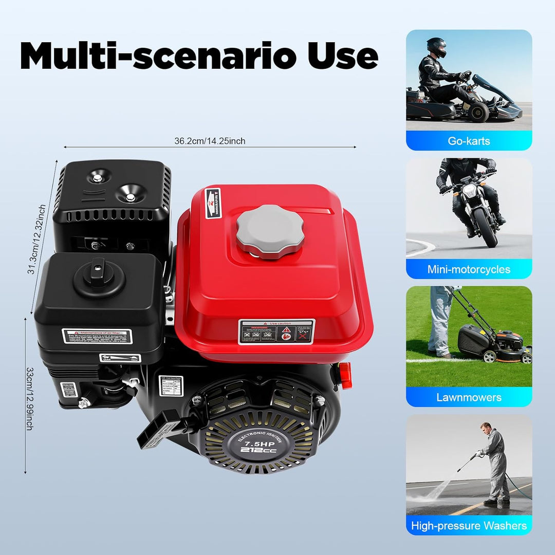 BJTDLLX 7.5 PS 210cc Benzinmotor Kartmotor Standmotor Antriebsmotor 4 Takt 3600 U/min Ersatzmotor 20