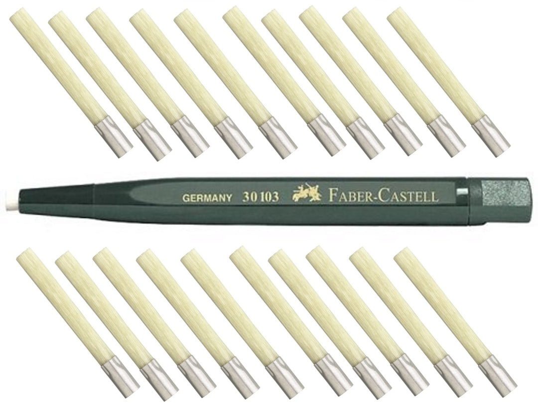 Faber Castell Drehstift mit Glasradierer (Glasfaserpinsel) ultimatives Long-Life Nachfüll-Set inkl.