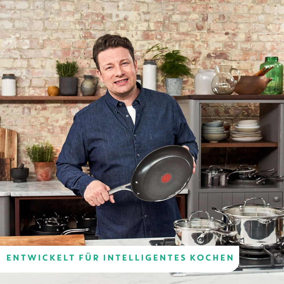 Tefal Jamie Oliver by Cook's Direct On Wokpfanne, 28 cm, Antihaftversiegelung, Thermo-Signal, geniet