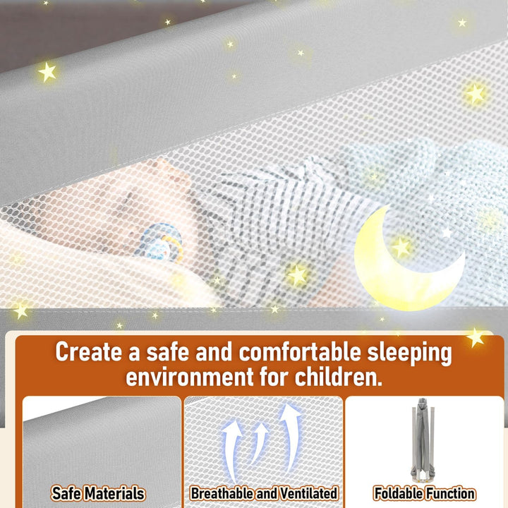 Tubiaz 180cm Bettgitter Rausfallschutz, Klappbare Bettschutzgitter mit U-förmige Füsse, Kinderbettgi