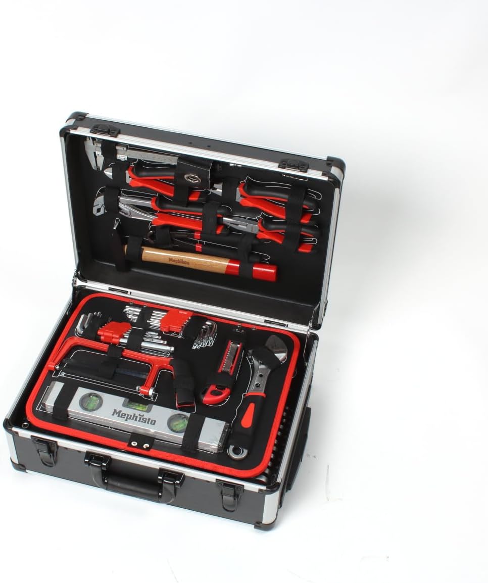 Mephisto Werkzeugkoffer - Werkzeugtrolley - Premium XXL Werkzeugset mit GS und VDE zertifiziertem Ch