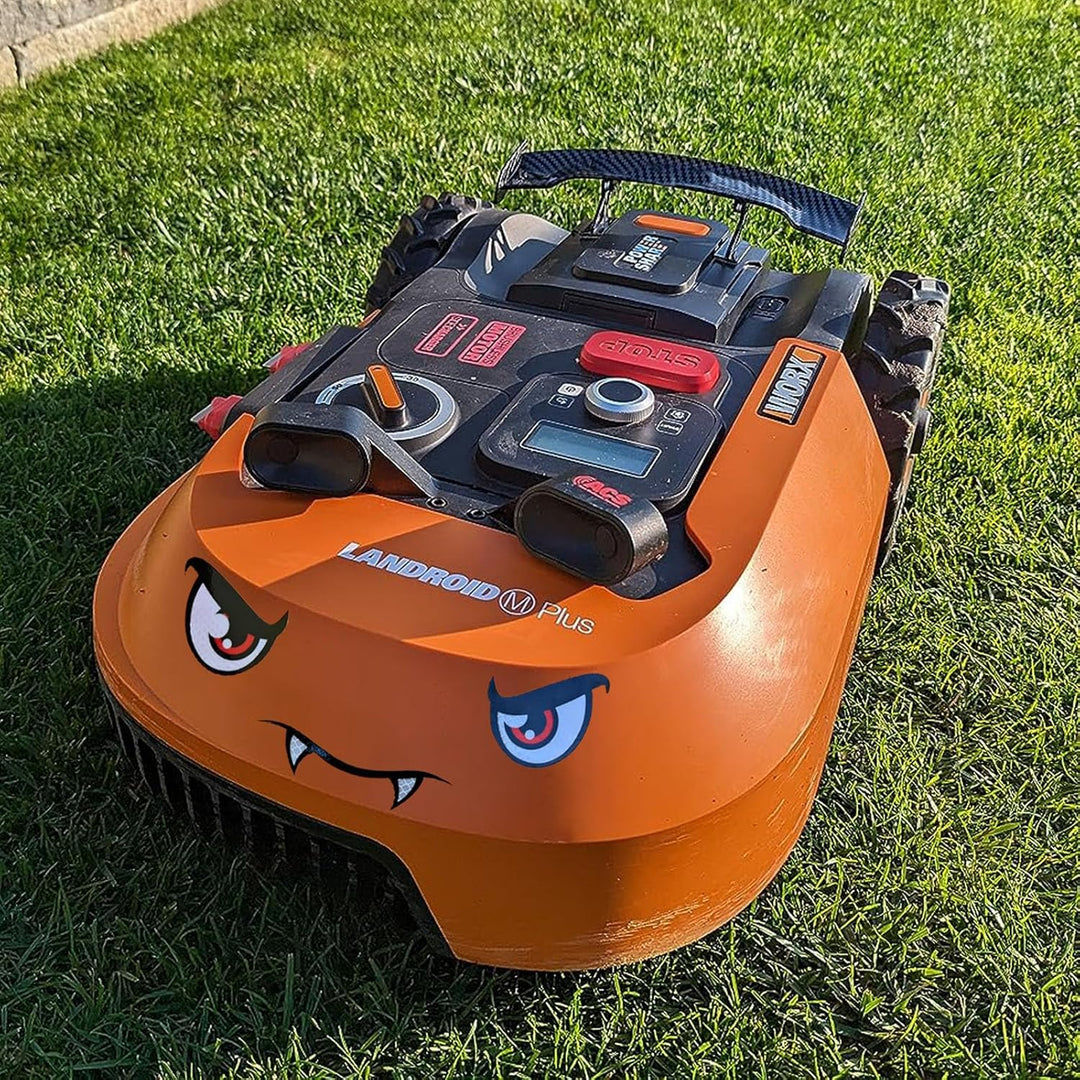 IKSAMY Mähroboter Deko, Worx Tuning - Aufkleber Mähroboter I Mähroboter Spoiler I Heckflosse für Wor