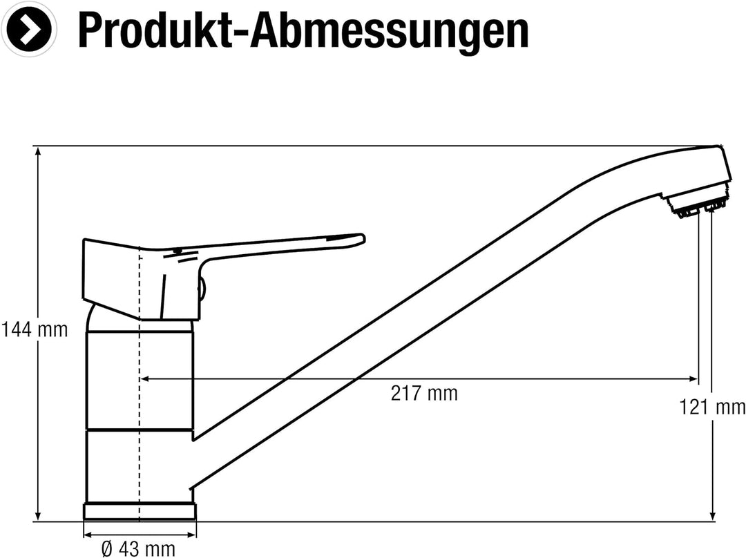 Cornat Spültisch-Einhebelarmatur "Veduta" - Hochwertiger Messingkörper - verchromt - 360° schwenkbar