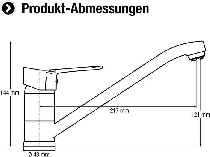 Cornat Spültisch-Einhebelarmatur "Veduta" - Hochwertiger Messingkörper - verchromt - 360° schwenkbar
