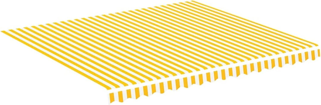 Goliraya Markisenbespannung Sonnenschutz Markisenstoff Markisentuch Markise Gelb und Weiss 4x3,5 m O