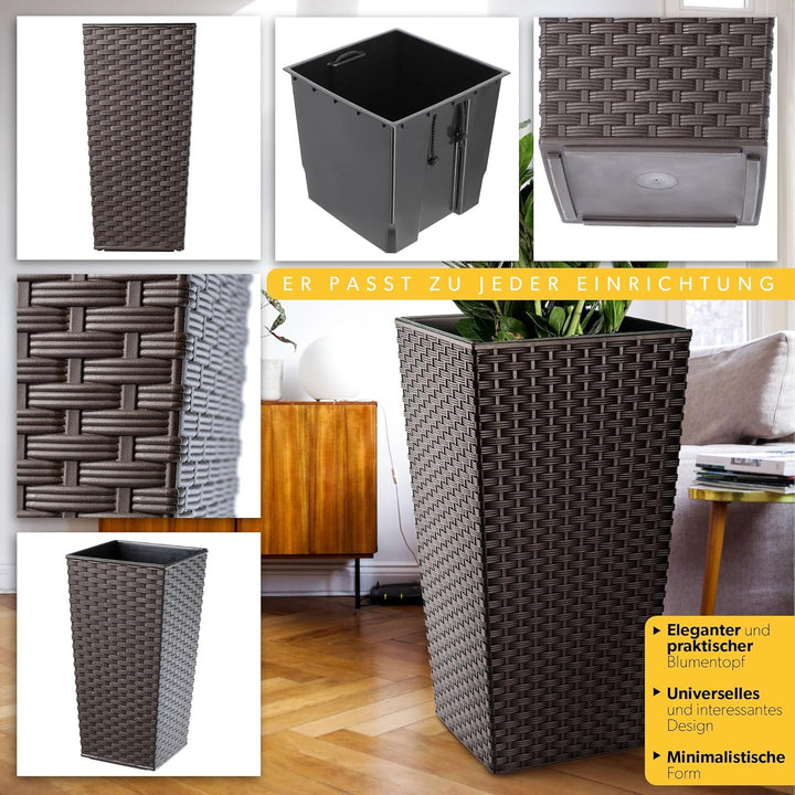 KADAX Blumentopf, Blumenkübel aus Kunststoff, Pflanzkübel für Blumen, Innen- und Aussenbereich, Gart