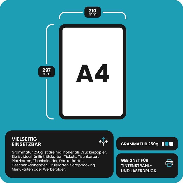 Netuno 100x Bastelkarton Perlmutt-Silber DIN A4 210x 297 mm 250g Aster Metallic Silver Disco Pearlka