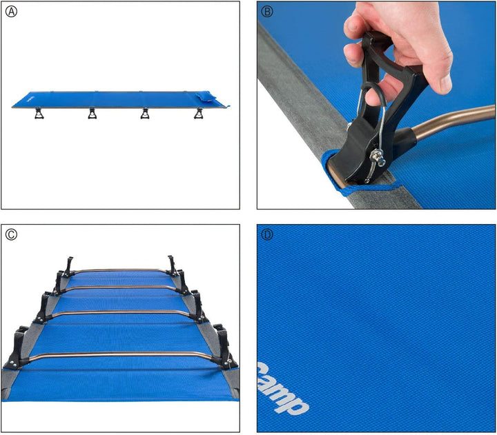 KingCamp Alu Feld Bett XL Outdoor klick Klappbett Camping Liege Leicht 190x64 cm Royal Blue, Royal B