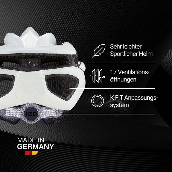 Rayzon Helm Damen Herren mit LED-Rücklicht, Made in Germany, Sportliches Design, 17 Belüftungsöffnun