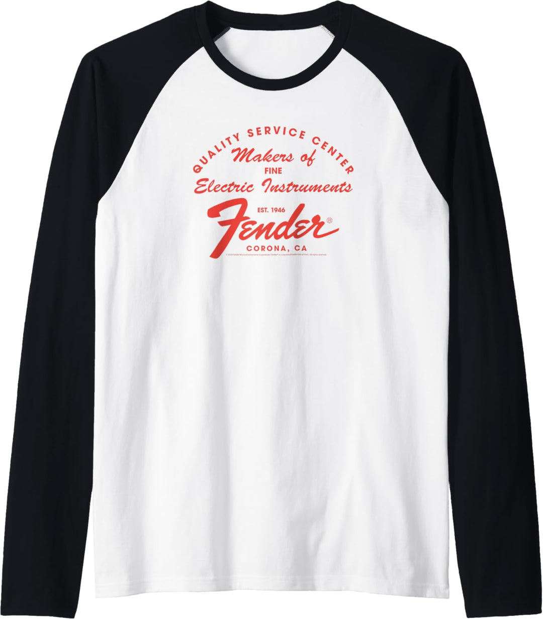 Fender Guitar Quality Service Centered Text Raglan