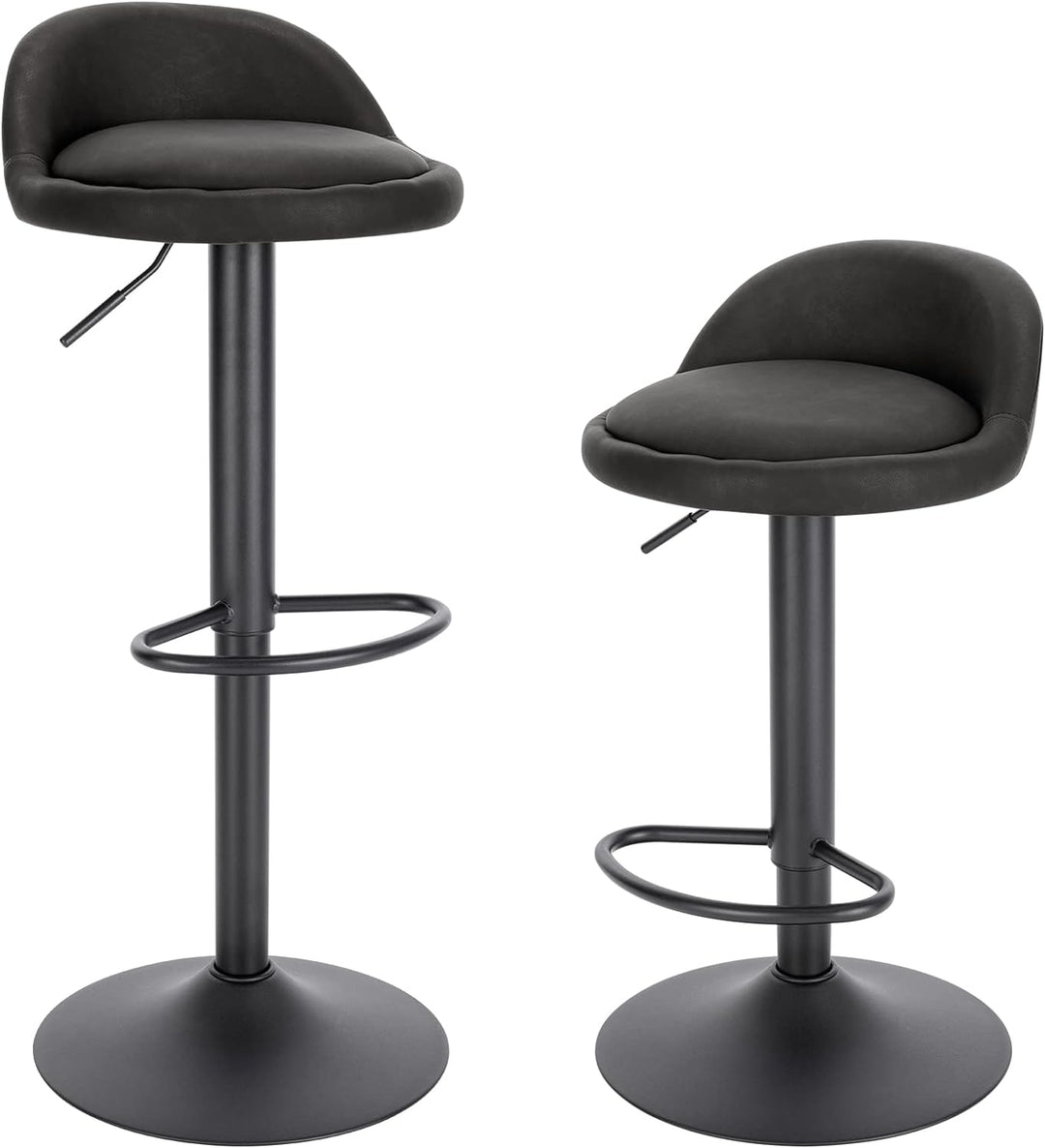 EUGAD Barhocker 2er Set 360° Drehstuhl Barstuhl mit Rückenlehne Fussstütze 120kg belastbar höhenvers