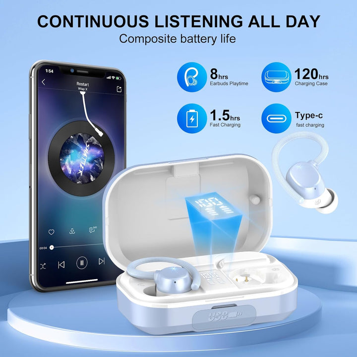 Bluetooth Kopfhörer Sport, Kopfhörer Kabellos Bluetooth 5.3 mit HD Mic, 120 Stunden Spielzeit Kopfhö