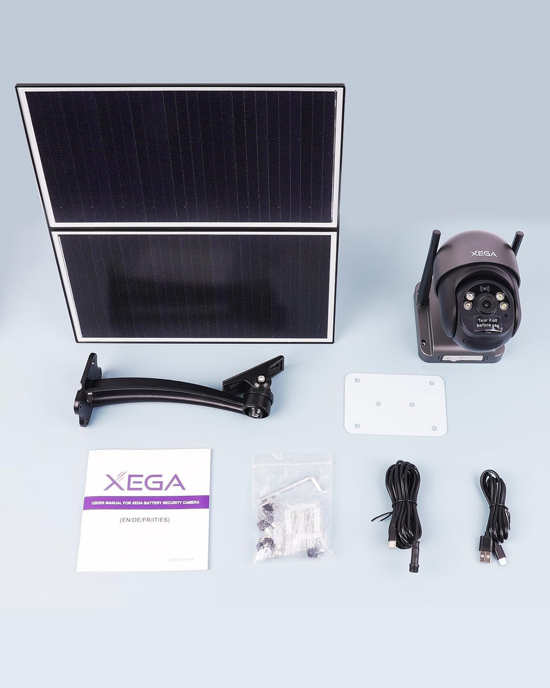 Xega 4G LTE Überwachungskamera mit SIM Karte Aussen【20W Solarpanel】 20,000mAh Akku 2K 3MP PTZ Solar