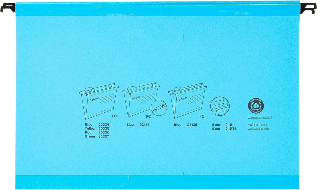 Esselte Pendaflex Hängemappen, Foolscap-Format, 25 Stück, blau 25er-Packung 40.5 × 24 cm blau, 25er-