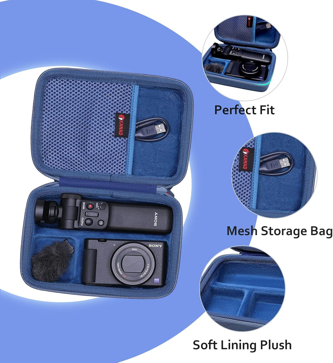 XANAD Eva Reisetasche für Sony ZV-1 ZV-1II 2 Kamera mit Vlogger Zubehör-Kit Stativ und Mikrofon - Re