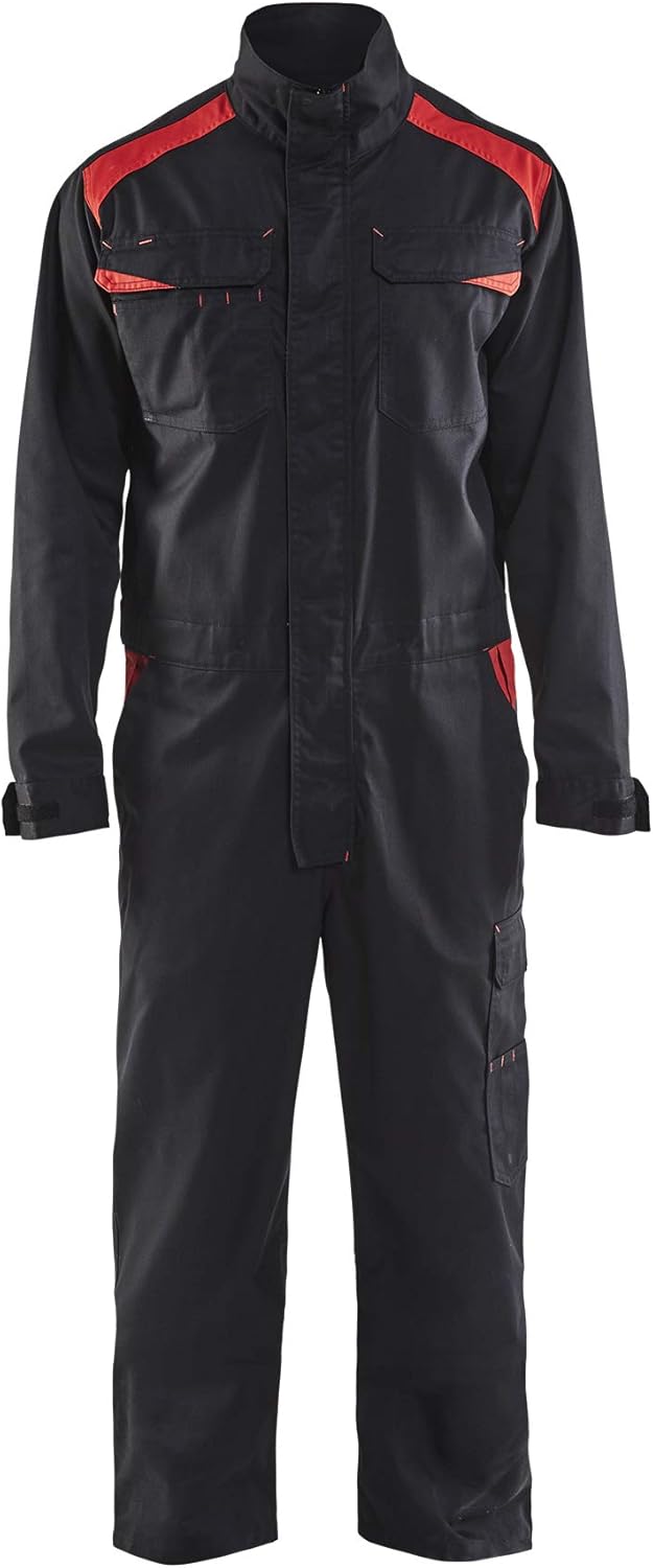 Blakläder 605418009956C48 Arbeitsoverall für Industrie, Gr. C48, Schwarz/Rot Schwarz/Rot C48, Schwar