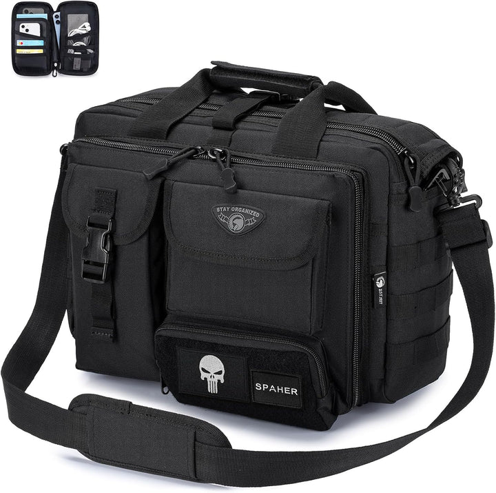 SPAHER Aktentasche Herren Laptoptasche 14/15.6/17.3 Zoll Business Tasche Taktische Arbeitstasche Her