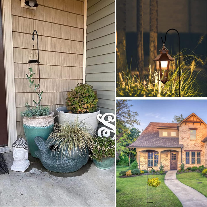 XRR Schäferhaken 2 Stück Shepherd's Hooks mit 5 Zinken 96 cm/37 inch Hirtenhaken Metall Gartenstab f