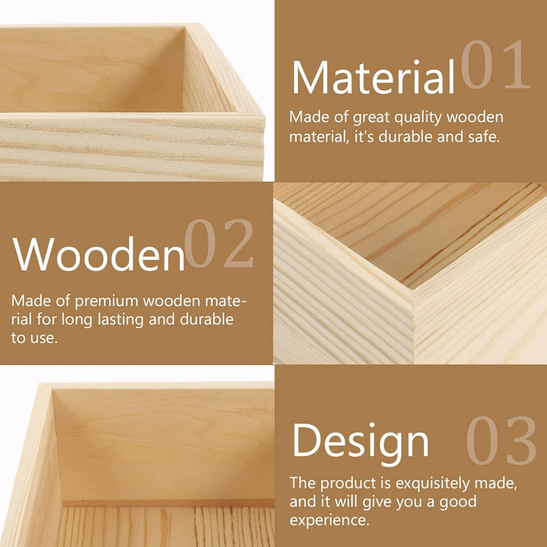 Rustikale Holzkisten, unbehandeltes Gehäuse: Holzkiste zum Basteln, Heimdekoration und Tafelaufsatz,