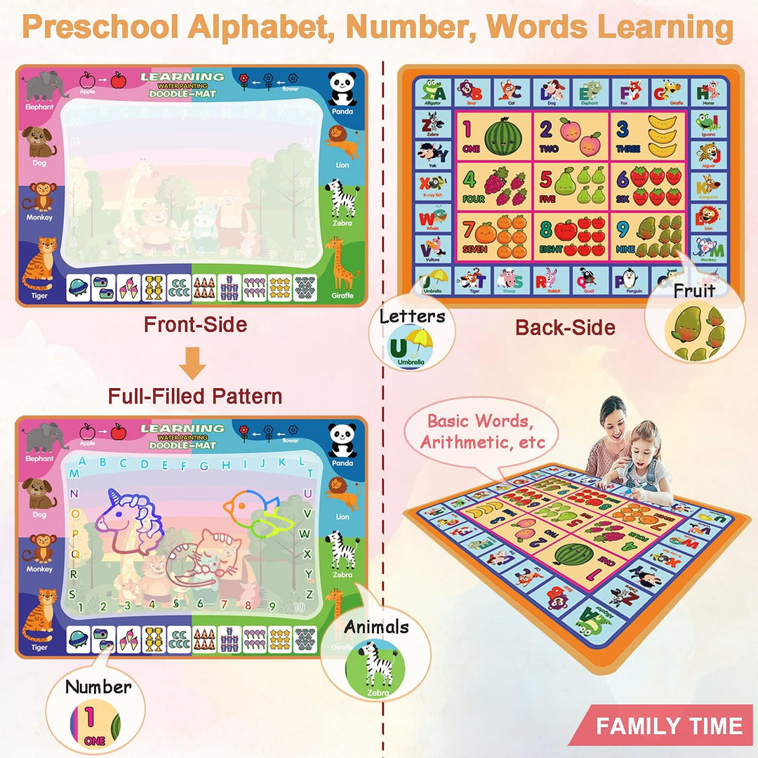 Fenxyo Aqua Wasser Doodle Matte, XL Aqua Drawing Painting Matte, Malmatte Mit Wasserstift Werkzeuge