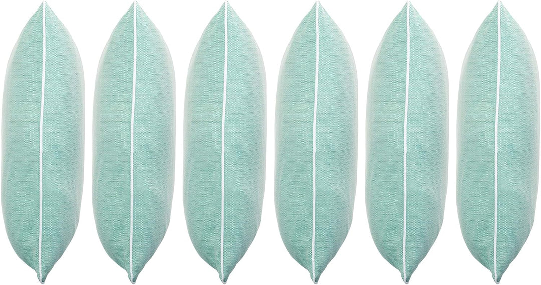 6er Set Outdoor Kissen 45x45 cm – Wetterfeste Zierkissen mit Paspel in Walzoptik – Wasserabweisende