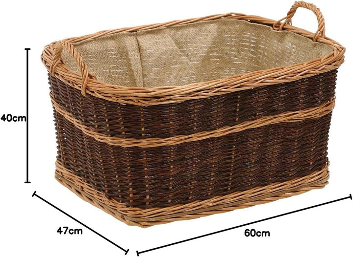 Dehner Weidenkorb mit Jute, ca. 60 x 47 x 40 cm, Weide,