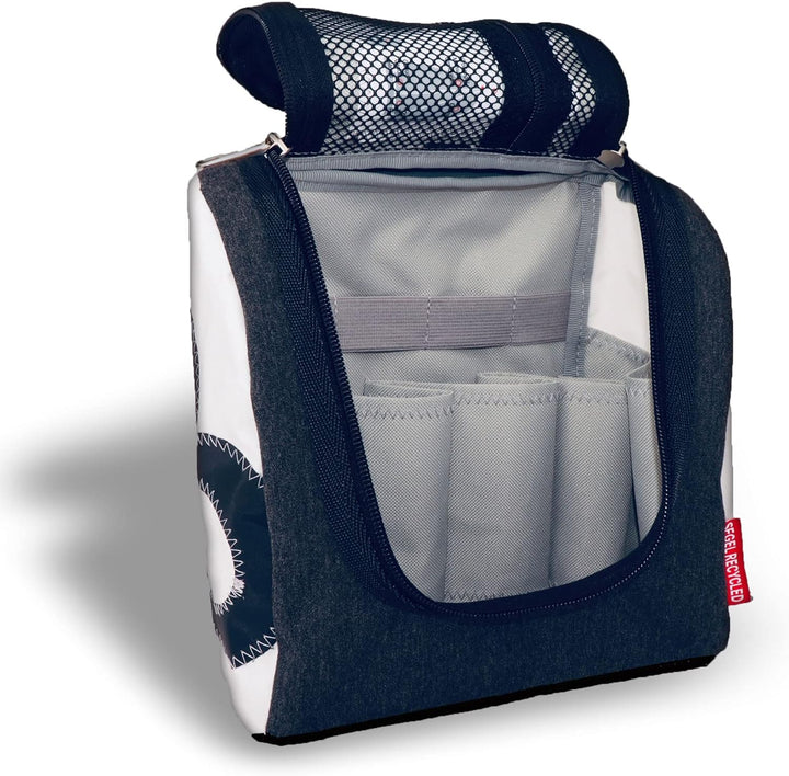 360° Kulturtasche Kulturbeutel Matrose XL weiss-blau Zahl rot