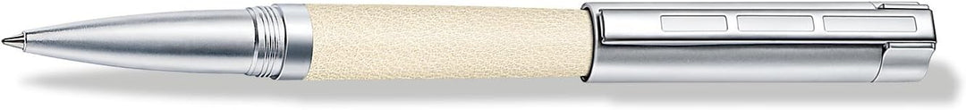 STAEDTLER Initium Corium Tintenroller, beiges Leder, M, schwarz, Made in Germany, mit edler Geschenk