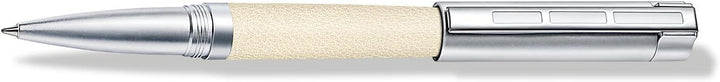 STAEDTLER Initium Corium Tintenroller, beiges Leder, M, schwarz, Made in Germany, mit edler Geschenk