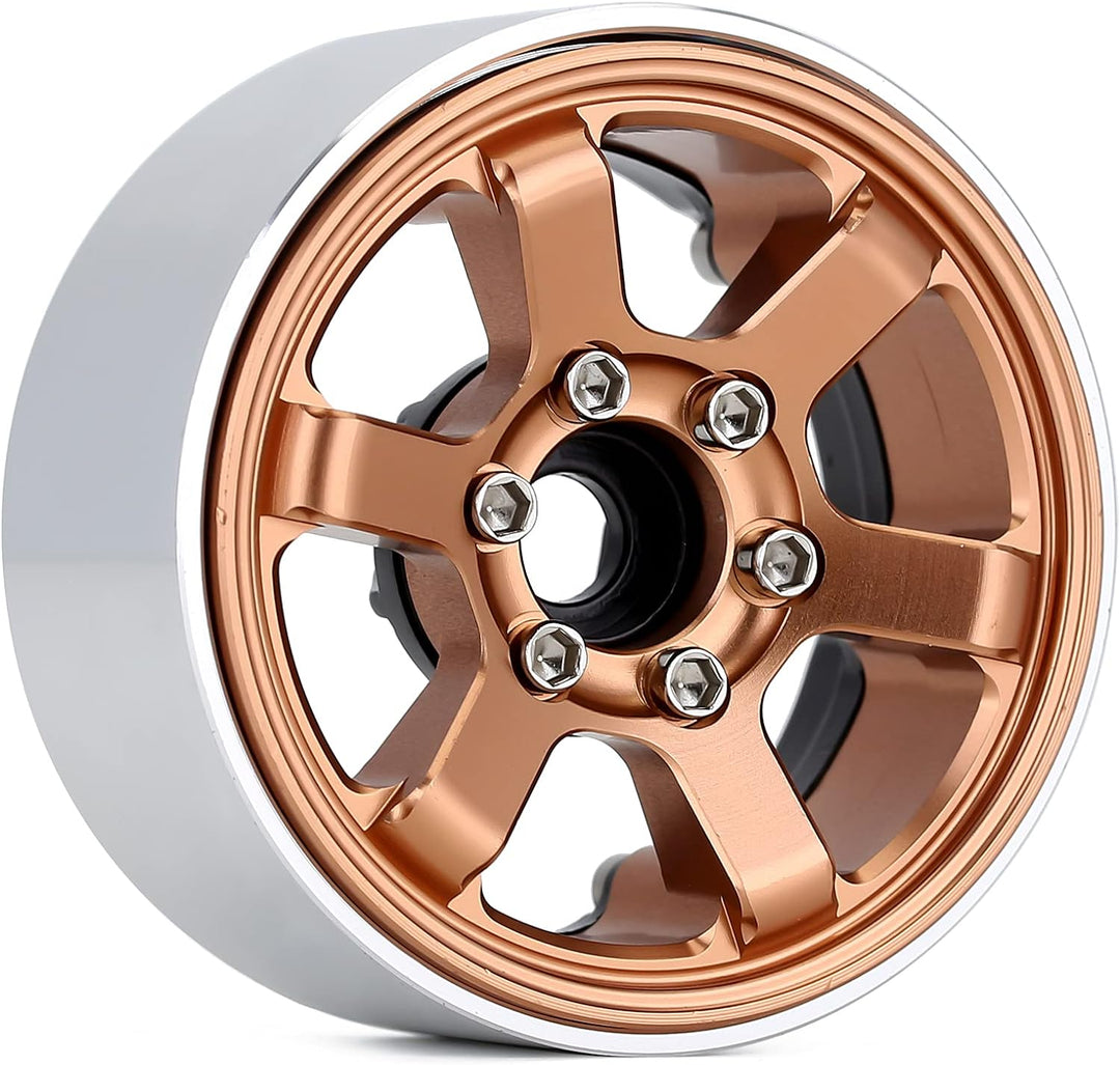 INJORA Crawler Felgen 1,9inch Beadlock Felgen 6-Spokes Räder für 1:10 RC Crawler Axial SCX10 Pro VS4