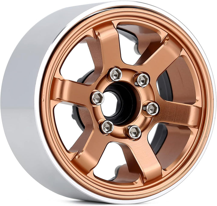 INJORA Crawler Felgen 1,9inch Beadlock Felgen 6-Spokes Räder für 1:10 RC Crawler Axial SCX10 Pro VS4