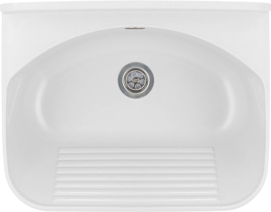 KOTARBAU® Ausgussbecken aus Polystyrol 46 x 36 x 20 cm Spüle Weiss Siphon Waschbecken Spülbecken Kle